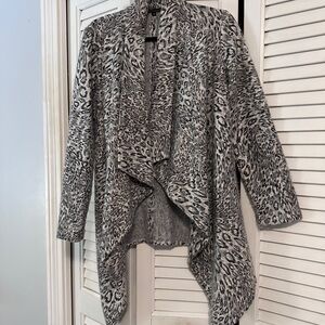 Alberto Makali Gray Animal Print Cardigan